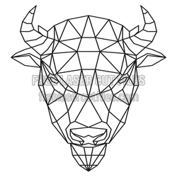 Geometric Bison Head Laser Cut File, Ready to Cut