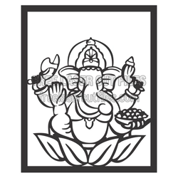 Lord Ganesha Laser Cut Wall Art, Ready to Cut Decor