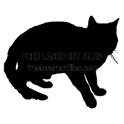 Walking Cat Silhouette Laser Cut File for DIY Decor