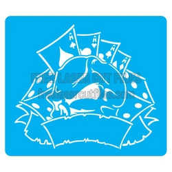 6-Card Poker Chip Stencil, Laser Ready Craft Template