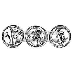 Floral Round Panel Set – Laser Cut Botanical Decor