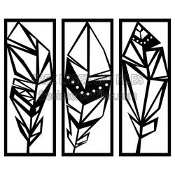 Geometric Feather Panel Set – Free Laser Cut Template