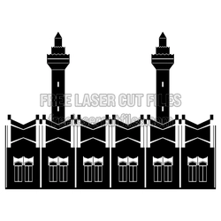 Mosque Building Clipart Laser Cut Template