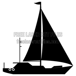 Sailboat Clipart Laser Cut File, Ready to Cut SVG