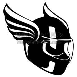Winged Motorcycle Helmet Clipart Laser Cut File