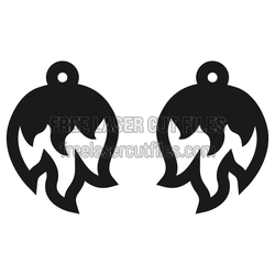Flame Pendant Earrings Laser Cut File, Ready to Cut