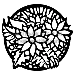 Floral Botanical Round Panel Ready to Cut Free Vector
