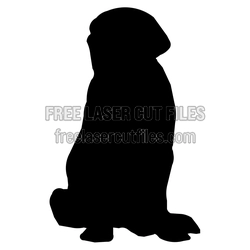 Sitting Dog Silhouette Laser Cut File, Ready to Cut