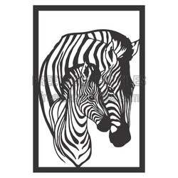 Zebra Head Laser Cut Panel, Ready to Cut Decor