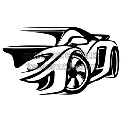 Futuristic Sports Car Wall Decor Laser Cut File