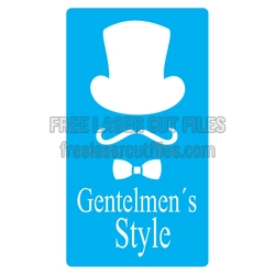 Gentlemen's Style Top Hat Stencil Free Laser Cut File