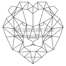 Geometric Lion Face Laser Cut File, Ready to Cut