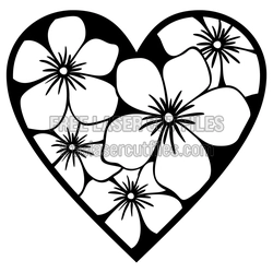 Heart Flower Floral Laser Cut Decor, Free Download