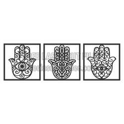 Intricate Hamsa Hand Laser Cut Decor Set, Ready to Cut
