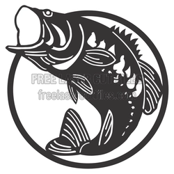 Leaping Bass Circle Design for Laser Cutting
