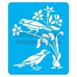 Songbird Stencil Design for Laser Cutting and DIY Decor