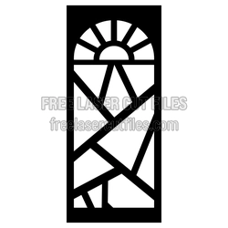 Sunrise Geometric Door Panel Pattern Ready to Cut