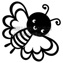Cartoon Bee Laser Cut File, Cute Free Download