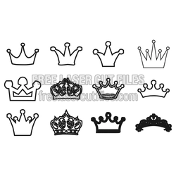 Crown Clipart Set for Laser Cutting, Free Ready to Cut Designs