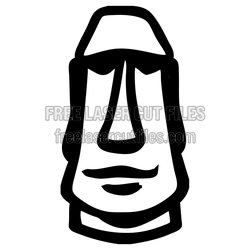 Easter Island Moai Tiki Clipart Laser Cut File