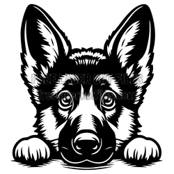 German Shepherd Puppy Dog Clipart Laser Cut File