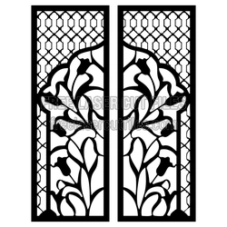 Ornamental Floral Panel Pattern for Laser Cutting
