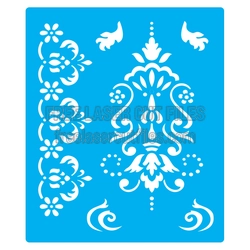 Ornamental Floral Stencil Design for Laser Cutting