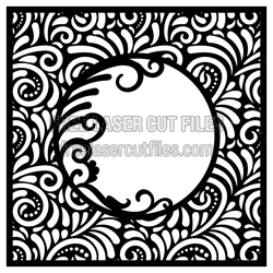 Decorative Floral Door Panel Template for Laser Cutting