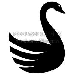 Elegant Swan Silhouette SVG for Laser Cutting