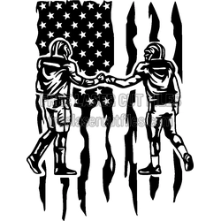 Football Players American Flag Laser Cut SVG Design