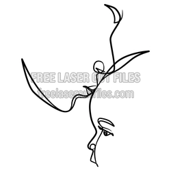 One Line Woman Face and Baby Kiss Laser Cut File