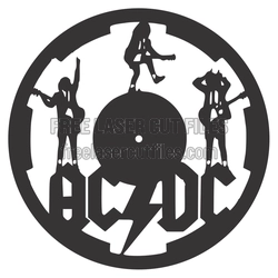 Rock Band Wall Clock Laser Cut File, Ready to Cut