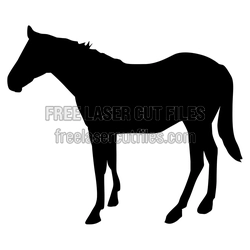 Standing Horse Silhouette Free Laser Cut File