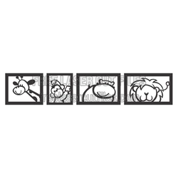 Cute Animal Portrait Frames Laser Cut Design Set