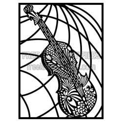 Decorative Violin Laser Cut Template for Wall Display
