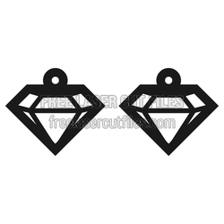 Diamond Earrings Laser Cut File, Ready to Cut Jewelry Template