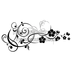 Floral Vine Scrollwork Wall Art Laser Cut Template