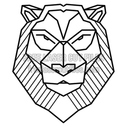 Geometric Lion Head Laser Cut File, Modern Animal Decor