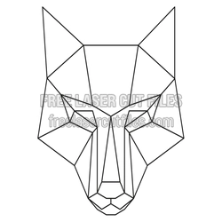 Geometric Wolf Face Laser Cut File, Ready to Cut