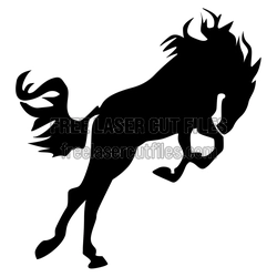 Rearing Horse Silhouette Laser Cut File, Ready to Cut