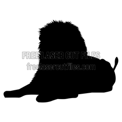 Reclining Lion Silhouette Laser Cut File, Ready to Cut