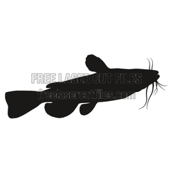 Catfish Silhouette Laser Cut File, Ready to Cut