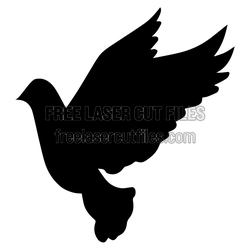 Flying Dove Silhouette Laser Cut File, Ready to Cut