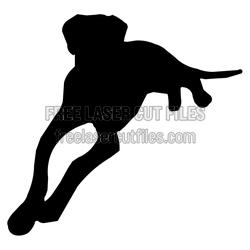 Jumping Dog Silhouette Laser Cut File, Ready to Cut