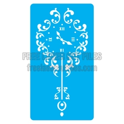 Ornate Clock Face Stencil Ready to Cut Laser Design