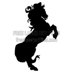 Rearing Horse Silhouette Laser Cut File, Ready to Cut