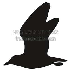 Flying Seagull Silhouette Laser Cut File, Ready to Cut