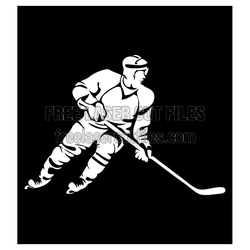 Ice Hockey Player Silhouette Ready to Cut SVG Design