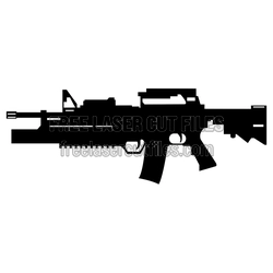 Rifle Pistol Silhouette Laser Cut File, Ready to Cut