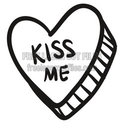 Candy Heart 'Kiss Me' Valentine Laser Cut Design